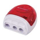 Точилка 3 отверстия с контейнером BRAUBERG "Tern", овальная, пластик, ассорти 226939 - Фото 3