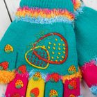 Перчатки детские "Клубничка", размер 14 (р-р произв. L-15 см), цвет бирюзовый 58892 - Фото 3