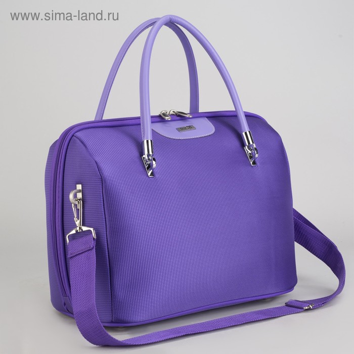 Бьюти-кейс, отдел на молнии, крепление для чемодана, ремень, цвет фиолетовый - Фото 1