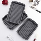 Набор форм для выпечки "Прямоугольник. Мрамор", 3 предмета, с ручками и решеткой - Фото 1