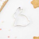 Форма для печенья Доляна «Зайка», металл, 7×5.5×2 см, серебристая - Фото 2