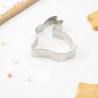 Форма для вырезания печенья Доляна «Зайка», 7×5,5×2 см, цвет хромированный - фото 10009316