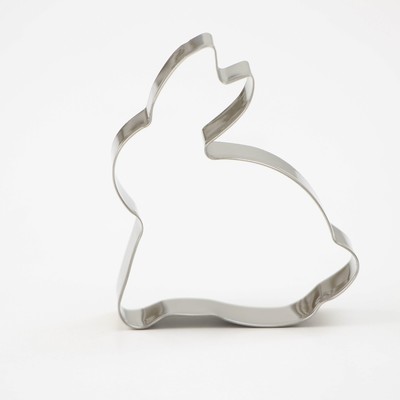 Форма для печенья Доляна «Зайка», металл, 7×5.5×2 см, серебристая