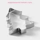 Форма для печенья новогодняя Доляна «Ёлочка», металл, 6.5×8×1.5 см, нержавеющая сталь, серебристая - Фото 2