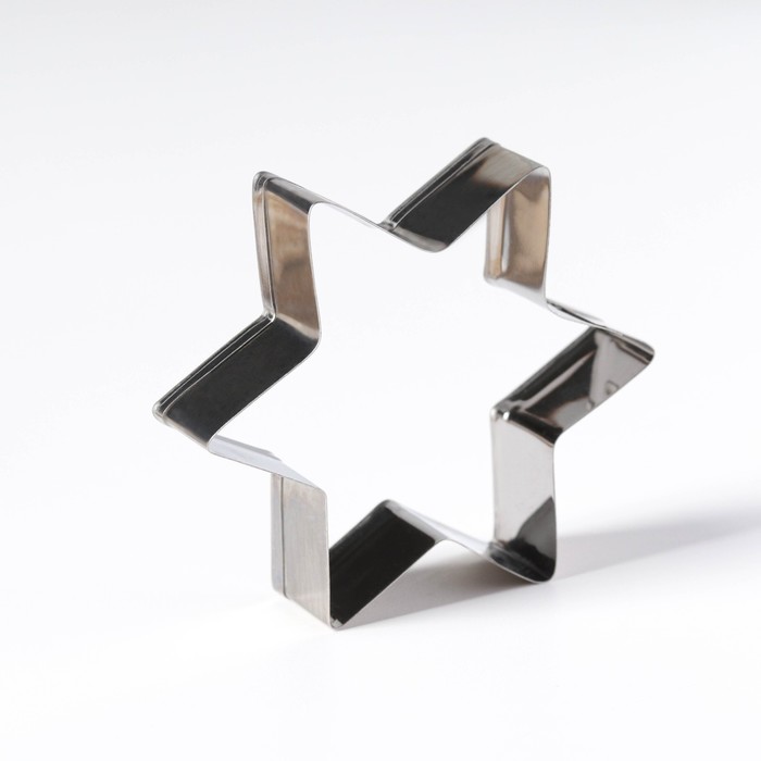 Форма для вырезания печенья новогодняя «Звезда», 6×6×2 см, цвет серебристый - Фото 1