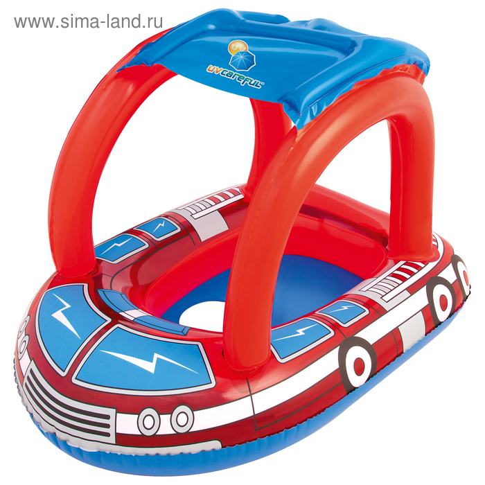 Круг для плавания «Пожарная машина», с сиденьем и тентом, 81 х 58 см, от 1-2 лет, 34093 Bestway - Фото 1
