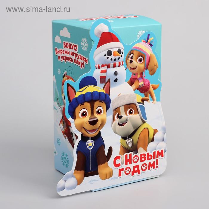 Подарочная коробка «С Новым Годом!», PAW PATROL, 10 х 10 х 20 см - Фото 1