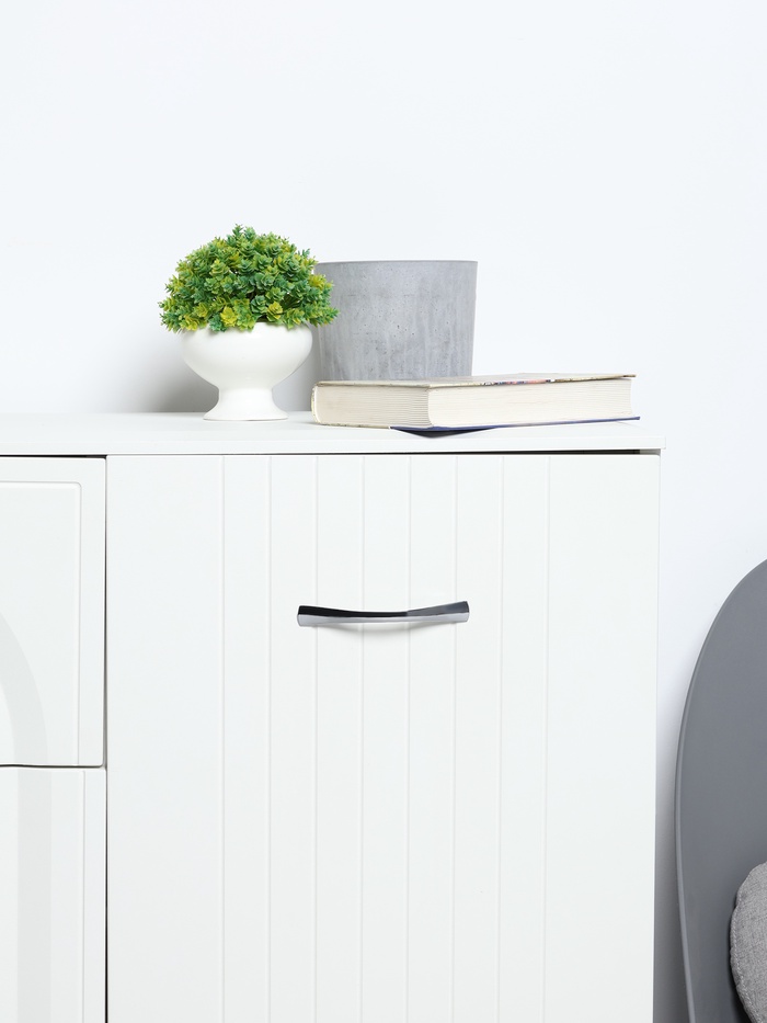 Ручка-скоба мебельная ТУНДРА РС136CP, м/о 96 мм, цвет хром - Фото 1