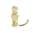 Крючок мебельный ТУНДРА TKd=023, двухрожковый, золото - Фото 2