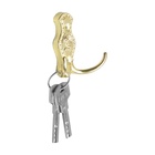 Крючок мебельный ТУНДРА TKd=023, двухрожковый, золото - Фото 3