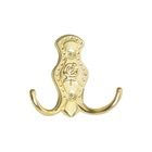 Крючок мебельный ТУНДРА TKd=023, двухрожковый, золото - Фото 4