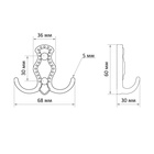 Крючок мебельный ТУНДРА TKd=023, двухрожковый, золото - Фото 7