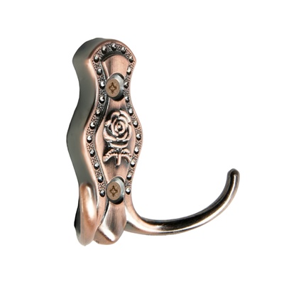 Крючок мебельный ТУНДРА TKd=023, двухрожковый, медь