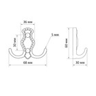 Крючок мебельный ТУНДРА TKD026, двухрожковый, медь - Фото 6