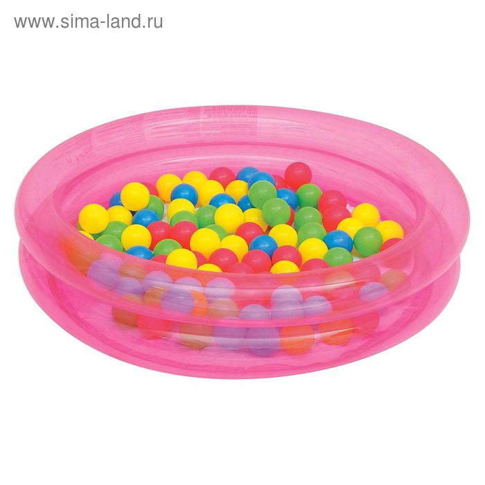 Бассейн надувной "Колечки", 50 шариков, 91 х 20 см, от 2 лет, цвет МИКС - Фото 1