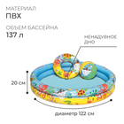 Бассейн надувной, 3 предмета: бассейн, мяч, круг, 122 х 20 см, от 2 лет, 51124 Bestway - Фото 2