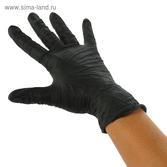 Нитриловые перчатки Black EcoLat M, 50 пар/100 шт - Фото 1