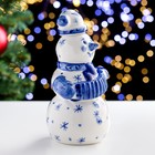 Штоф фарфоровый гжель «Снеговик Балагур», 20 см, 0.5 л - Фото 4