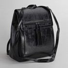 Рюкзак молодёжный, отдел с перегородкой на молнии, 2 наружных кармана, цвет чёрный - Фото 6