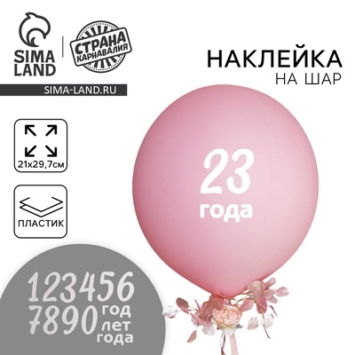 Наклейки на воздушные шары «День рождения», 21 × 29,7 см