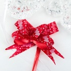 Подарочный Бант - бабочка №1.2, красный с сердцами, для упаковки подарков - Фото 2