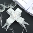 Подарочный Бант - бабочка №3, белый, для упаковки подарков - Фото 2