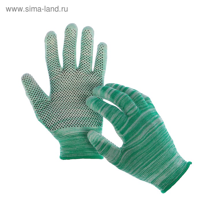 Перчатки нейлоновые, с латексной пропиткой, размер 7, цвет МИКС - Фото 1