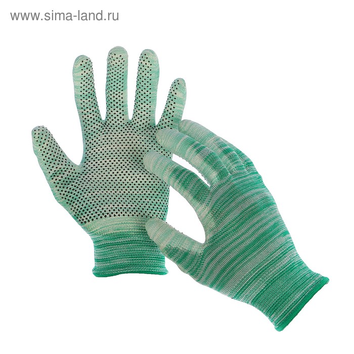 Перчатки нейлоновые Доляна, с латексной пропиткой, размер 8, цвет МИКС, Greengo - Фото 1