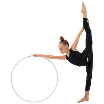 Обруч для художественной гимнастики Grace Dance, профессиональный, d=75 см, цвет белый