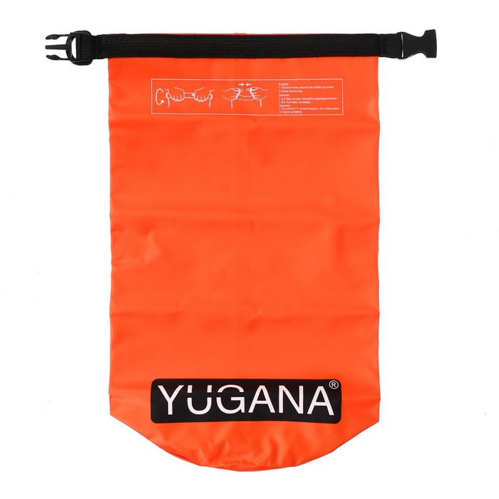Гермомешок YUGANA, ПВХ, водонепроницаемый 10 литров, один ремень, оранжевый - фото 1905495249