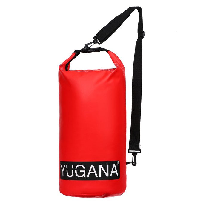 Гермомешок YUGANA, ПВХ, водонепроницаемый 15 литров, один ремень, красный - фото 1911316235