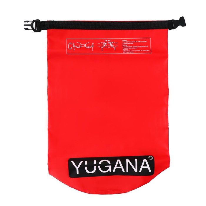 Гермомешок YUGANA, ПВХ, водонепроницаемый 15 литров, один ремень, красный - фото 1911316239