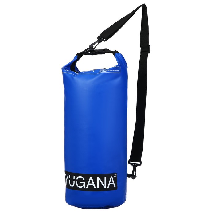 Гермомешок YUGANA, ПВХ, водонепроницаемый 20 литров, один ремень, синий - фото 1911316247
