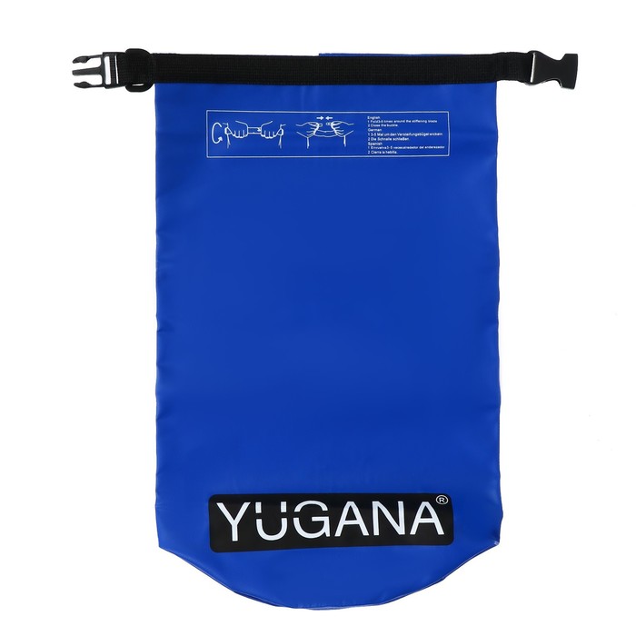 Гермомешок YUGANA, ПВХ, водонепроницаемый 20 литров, один ремень, синий - фото 1911316251