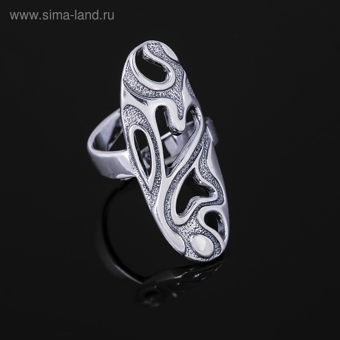 Кольцо "Каниа", безразмерное, цвет чернёное серебро - Фото 1
