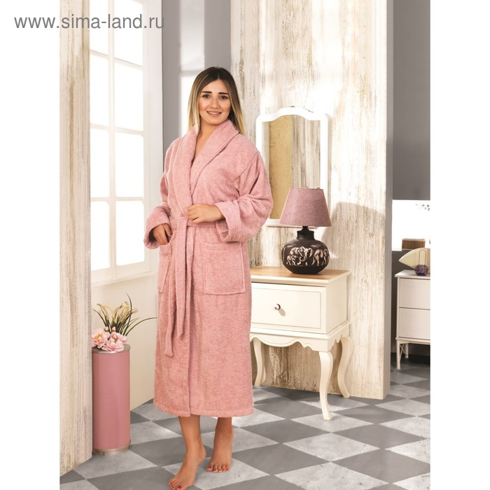Халат махровый Basic, размер XL (50), цвет грязно-розовый, 420 г/м2 - Фото 1