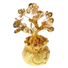 Сувенир дерево "Золотой мешок" 8 х 8 х 14 см 90 монет d=2 см золото - Фото 1
