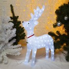 Светодиодная фигура «Олень гордый» 52×80×21 см, акрил, 80 LED, 8 режимов, 24 В, свечение белое - Фото 1
