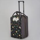 Чемодан малый с сумкой "Штрихи", отдел на молнии, с расширением, наружный карман, цвет чёрный/зелёный - Фото 5