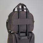 Чемодан малый с сумкой "Штрихи", отдел на молнии, с расширением, наружный карман, цвет чёрный/зелёный - Фото 10