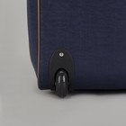 Чемодан малый с сумкой "Ромбы", отдел на молнии, наружный карман, цвет синий - Фото 3