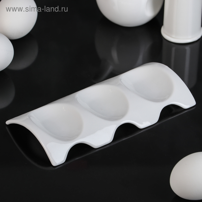 Подставка для яиц «Классика», 18×9×18 см, 3 ячейки - Фото 1