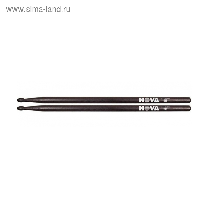Барабанные палочки VIC FIRTH N5BB 5B с деревянным наконечником, цвет - черный, орех - Фото 1