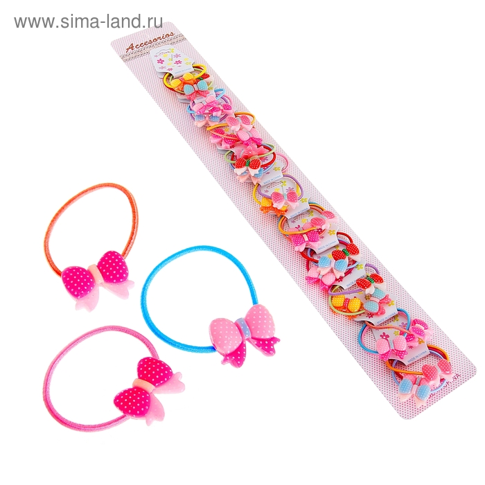 резинка для волос "Карапулька" (набор 30 шт) бантик горох - Фото 1