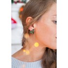 Серьги «Новогодние» ёлочки, цветные в золоте - Фото 3