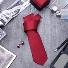 Набор мужской "Стиль" галстук 145*5см, запонки, крапинка, цвет бордово-серебристый - Фото 1