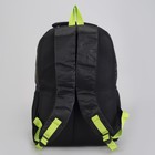 Рюкзак туристический, 2 отдела на молниях, наружный карман, 2 боковые сетки, усиленная спинка, цвет чёрный/зелёный - Фото 4