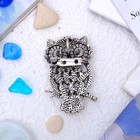 Брошь-кулон «Галиотис» филин ночной, цвет зелёный в чернёном серебре - Фото 2