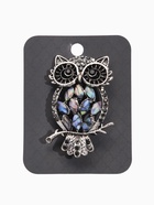 Брошь-кулон «Галиотис» филин ночной, цвет зелёный в чернёном серебре - Фото 4