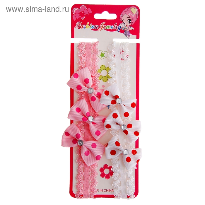 повязка для волос "Кружева" (набор 2 шт) бантики - Фото 1